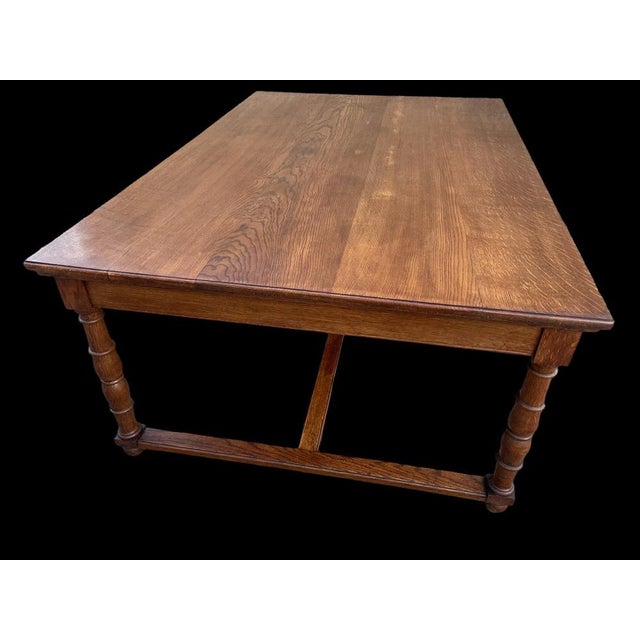 Wood Antique French Embassy Oak Table For Sale - Image 7 of 17
