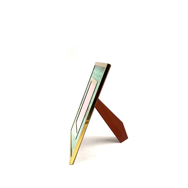 Mid-Century Faux Malachite Picture Frame, Italy, 1970s For Sale - Image 6 of 12
