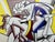Roy Lichtenstein (1923-1997) The Red Horsemen, Los Angeles Olympic Games 1984, 1984 Original offset lithograph poster from...