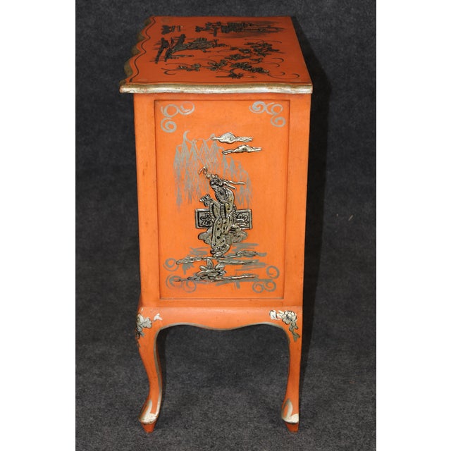 Unique Design Petitie Chinoiserie Style Italian Painted Commode For Sale - Image 4 of 15