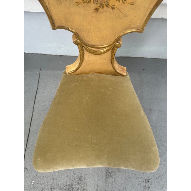 Venetian Rococo Style Painted and Gilded Side Chair Very rare antique 19th century Venetian Rococo style side or hall...