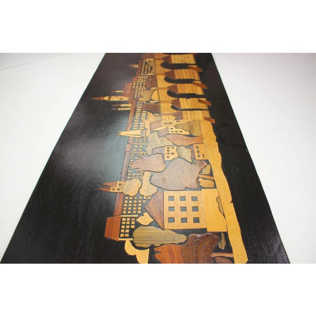 Wood Mid-Century Wooden Illustration of Prague, 1950s For Sale - Image 7 of 14