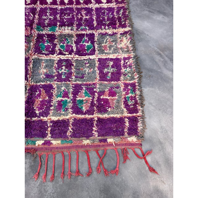 1980s Vintage Purple Moroccan Rug - 6'4" X 10'8" For Sale - Image 4 of 10