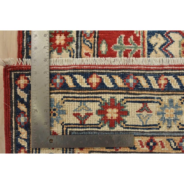 Kazak Runner 2’6” X 6’7” Red Wool Tribal Hand-Knotted Oriental Rug For Sale - Image 12 of 12
