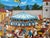 Blue Detailed Folk Art Painting - Comalapa School Movement - Painting of the Fiesta De Comalapa, Signed For Sale - Image 8 of 11