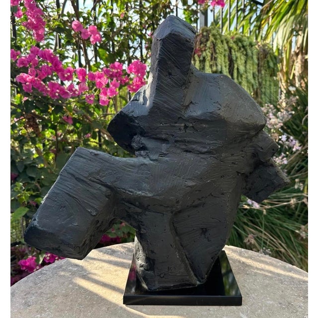 Abstract Ju Ming (Zhu Ming) Taichi Series Abstract Sculpture – Painted Copper (Bronze Finish), Marble Base, 19" H For Sale - Image 3 of 18