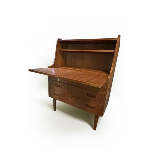 Tan Mid-Century Modern Teak Writing Desk by Gunnar Nielsen Tibergaard, 1960s For Sale - Image 8 of 10