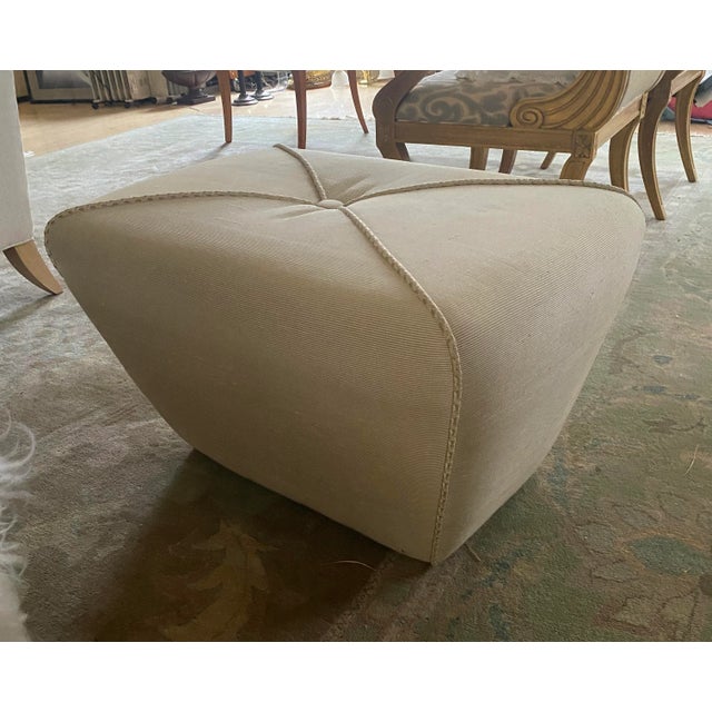 1980s Upholstered Ottoman For Sale - Image 4 of 6