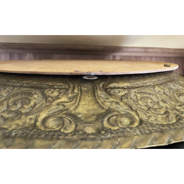 French-Style Round Mirror with Brass Frame, 1970s For Sale - Image 13 of 18