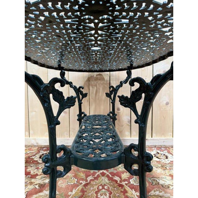 Art Nouveau Style Painted Iron Garden Table For Sale - Image 4 of 7