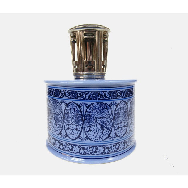 Modern Revol for Lampe Berger French Porcelain Fragrance Lamp in Blue Floral For Sale - Image 3 of 9