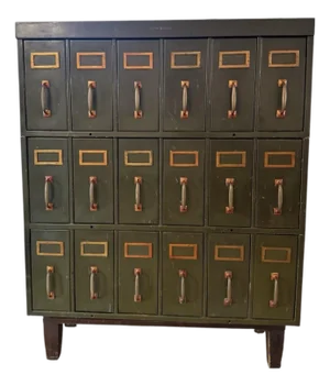 1900-1909 2-Piece Shaw-Walker Card Catalog on Globe-Wernicke Base