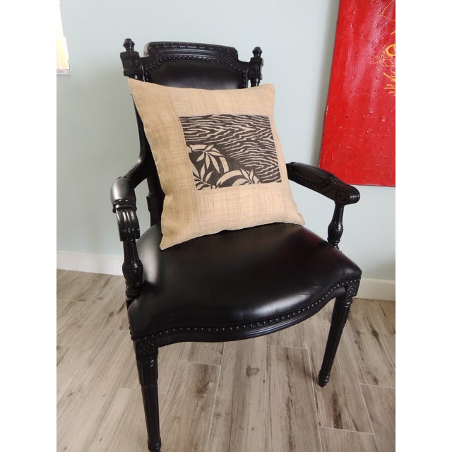 Asian Raw Silk Square Decorative Asian Pillow For Sale - Image 3 of 4