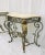 Gold Vintage Wrought Iron & Stone Side Tables - a Pair For Sale - Image 8 of 11