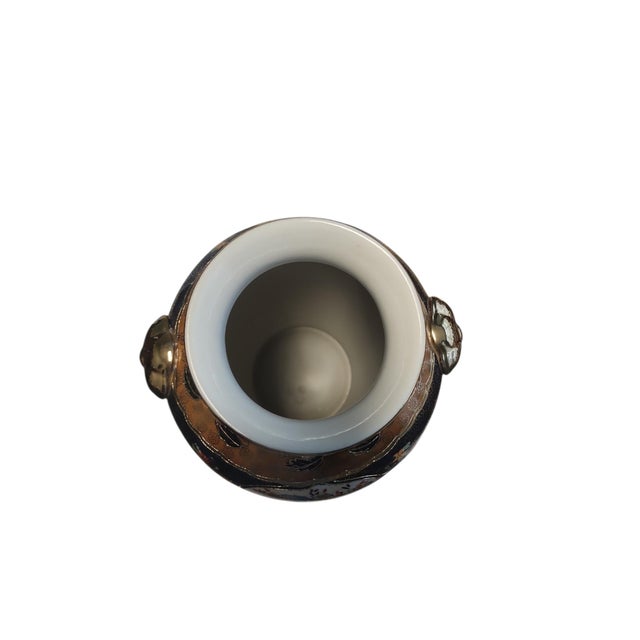 Mid 20th Century Chinese Satsuma Large Twin Handled Vase For Sale In Atlanta - Image 6 of 7