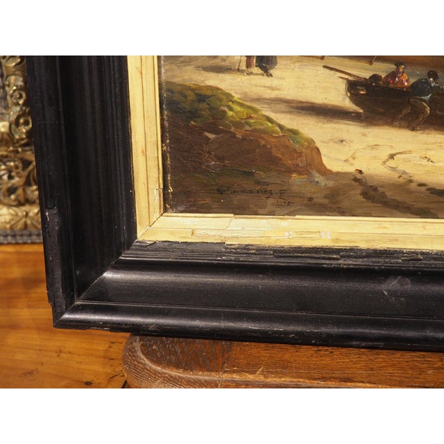 Wood 19th Century French Coastal Landscape Painting, Signed Kuwasseg For Sale - Image 7 of 18