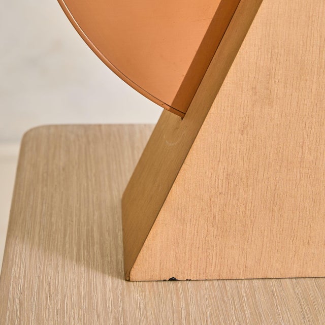 1980s Vintage Italian Wood + Copper Triangle Sculpture by Banci Firenze For Sale - Image 5 of 13