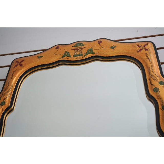 Chinoiserie Friedman Brothers Black & Gold Chinoiserie Mirror For Sale - Image 3 of 10