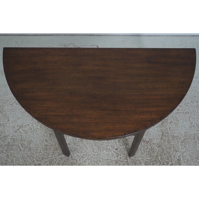 Chippendale Kittinger Colonial Williamsburg Cw-34 Mahogany Demilune Table For Sale - Image 3 of 13