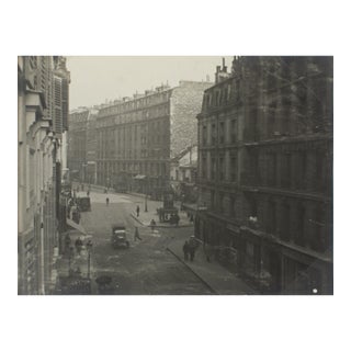 Street View in Paris, Silver Gelatin Black and White Photography, Circa 1930 For Sale