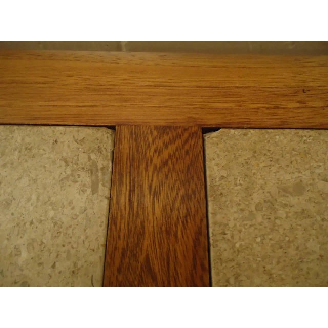 Mid Century Walnut Console Table with Marble Inserts For Sale - Image 4 of 9