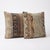 This 24'' x 24'' pillow cover set was made from authentic Turkish rug pieces — striped Oushak bands in tan, navy and rust....