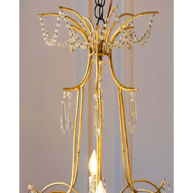 18th Century Maria Teresa Gilt Iron and Crystal Chandelier For Sale In Atlanta - Image 6 of 10