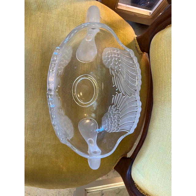Late 20th Century Glass Swan Bowl Cachepot Vase Centerpiece For Sale - Image 5 of 6