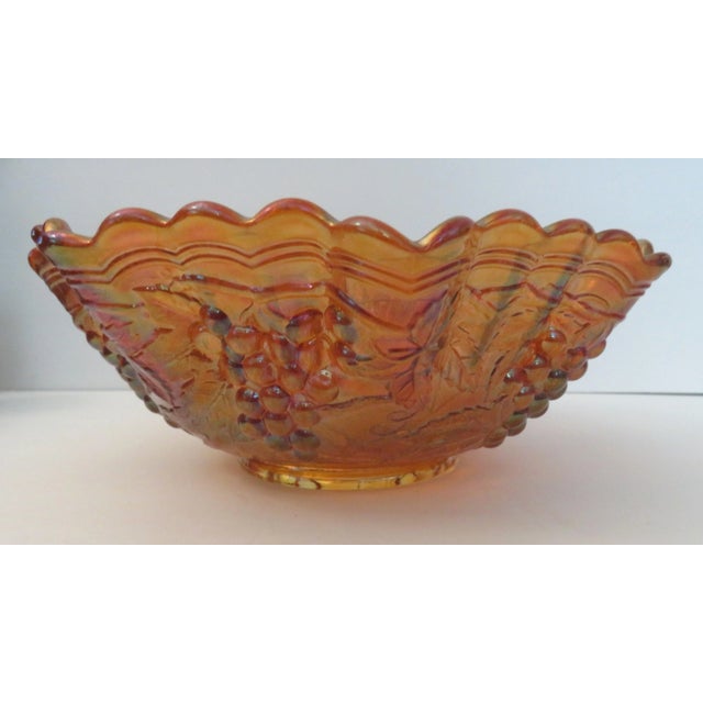 Imperial Glass Grape Carnival Glass Bowl Marigold Iridescent Vintage 10" Wide Excellent vintage condition. No damage....