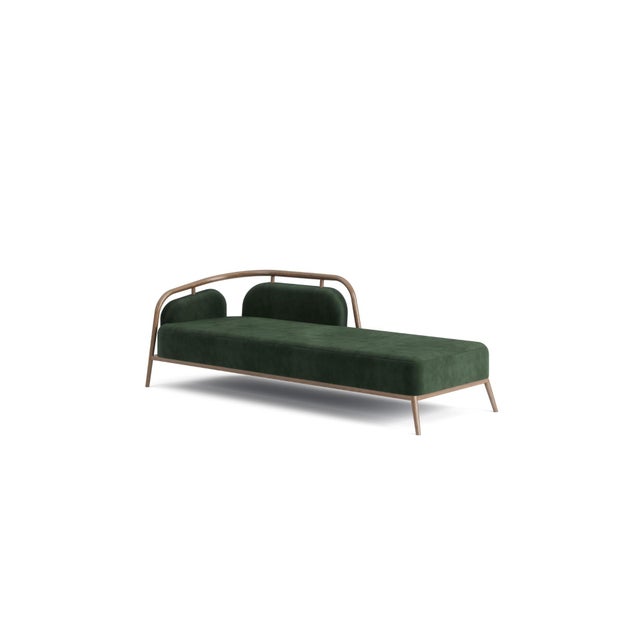 Wood Essex Green Velvet Daybed by Javier Gomez For Sale - Image 7 of 7