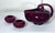 Robinson Ransbottom Pottery Co. Vintage Art Deco Robinson Ransbottom American Art Pottery Burgundy Ceramic Tea Pot Set For Sale - Image 4 of 12