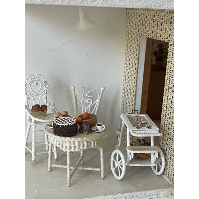 1960 Vintage Dollhouse Blue Cottage Handmade Furnished For Sale - Image 16 of 17