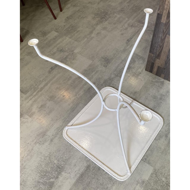 White Square White Garden Table in Metal, 1950s For Sale - Image 8 of 18