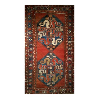 Antique Cloudband Kazak Area Rug, Hand-Knotted Wool, Geometric Design, 1800s For Sale