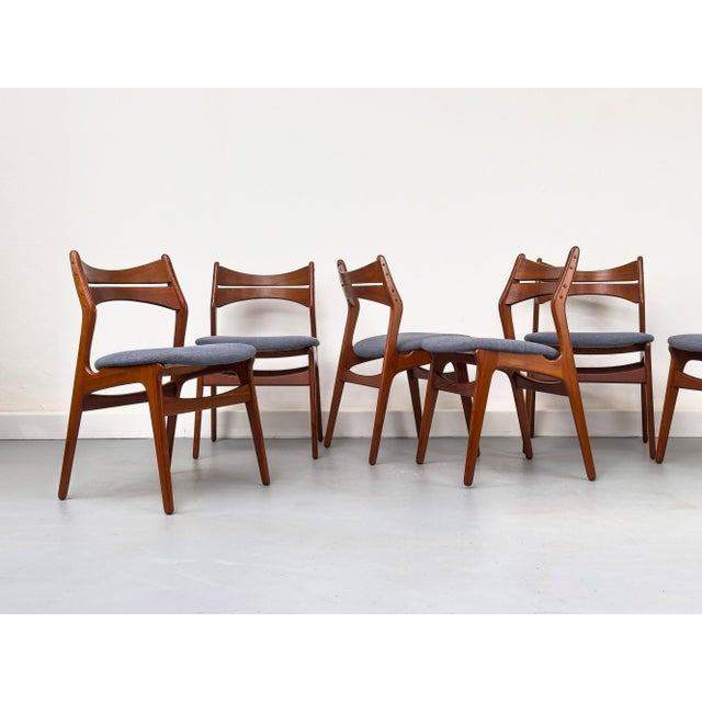 Mid-Century Modern Danish Teak Dining Chairs by Erik Buch for Chr. Christensens Møbelfabrik, 1960s, Set of 6 For Sale - Image 3 of 18