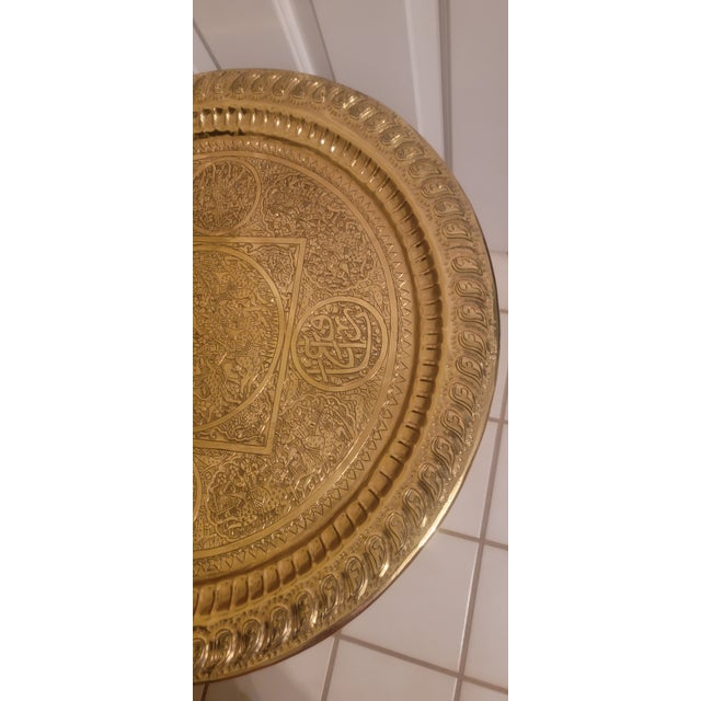 Vintage Moorish Style Side Table With Folding Base For Sale - Image 4 of 18