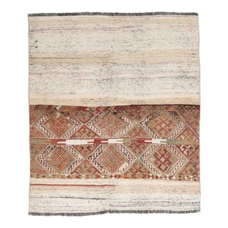 Vintage Turkish Decorative Small Kilim - 3`10″ X 4`6″ For Sale