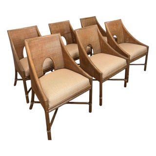 Late 20th Century Set of Six Barbara Barry for McGuire Cane Chairs For Sale