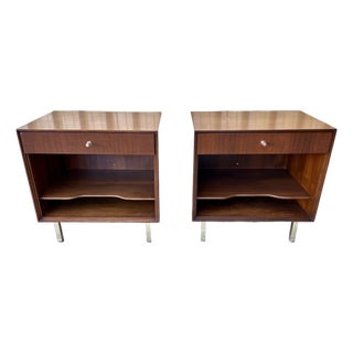 A Pair of Refinished Mid Century Modern Nightstands by John Stuart. Circa 1960s For Sale