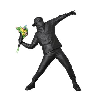 Banksy, Flower Bomber Black, 21st Century, Polystone Sculpture For Sale