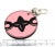 Late 20th Century Louis Vuitton Mirror 2 Round Disc Pink & Black Floral Bag Charm Key Ring Holder For Sale - Image 5 of 6