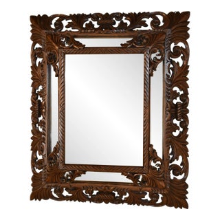 19th Century Carved Cushion Wall Mirror For Sale