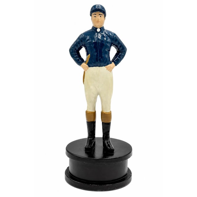 Equestrian Blue Standing Jockey Bottle Opener Barware For Sale - Image 11 of 11