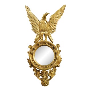 Antique Giltwood Eagle Wall Mirror, Circa 1810 For Sale