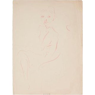 Manfredo Borsi, Portrait, Pastel Drawing, Mid-20th Century For Sale