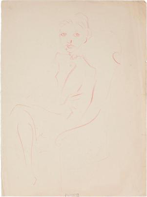 Manfredo Borsi, Portrait, Pastel Drawing, Mid-20th Century