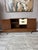 American of Martinsville 1950s American of Martinsville "Dania" Walnut Modular Bench and Cabinet Attachment by Merton Gershun For Sale - Image 4 of 12