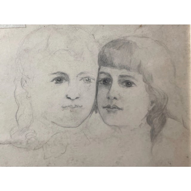 Antique Jean Leon Gerome Ferris 1863-1930 Pen Ink Drawing Sketch Indian Children For Sale - Image 15 of 15