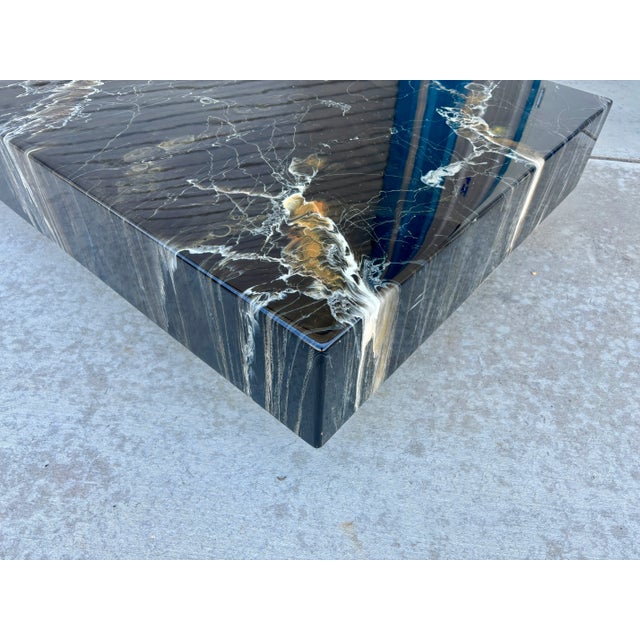 1970s Vintage Faux Marble Coffee Table by Willy Rizzo For Sale - Image 10 of 12