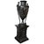 Mid 20th Century Tall Black Metal Urn With Pedestal For Sale - Image 9 of 9